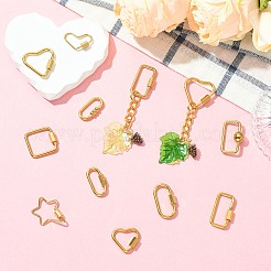 12Pcs 12 Styles 304 Stainless Steel Keychain Clasps Ion Plating(IP)&nbsp;STAS-CJ0003-29