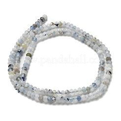 天然石アクアマリンビーズ連売り  多面カット  ロンデル  3x2~2.5mm  穴：0.5mm  約158~162個/連  14.96''（38センチメートル）&nbsp;G-RM2025-D01-B