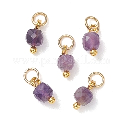 50Pcs 10 Colors Natural Mixed Stone Faceted Cube Charms&nbsp;PALLOY-JF04816-01
