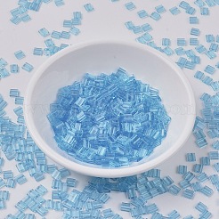 MIYUKIティラビーズ  日本製シードビーズ  2穴  （tl148)透明アクア  5x5x1.9mm  穴：0.8mm  約118個/10g&nbsp;X-SEED-J020-TL0148