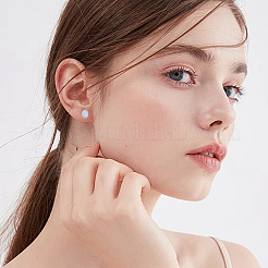 プラスチック/樹脂製のフラットラウンドいスタッドピアス金具  プラスチック製のピアスキャッチで  透明  6~12mm  ピン：0.8~1mm&nbsp;KY-SP0001-46