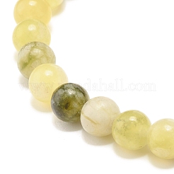 Natural Qinghua Jade Round Beaded Stretch Bracelet with Column Synthetic Hematite&nbsp;BJEW-JB07574-01