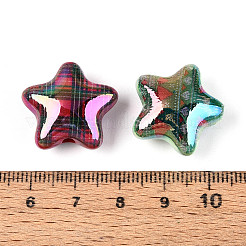 Christmas UV Plating Printed Opaque Acrylic Beads&nbsp;MACR-N018-06