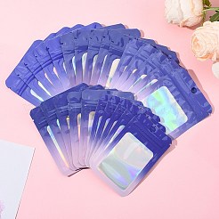 長方形のグリッターホログラフィックPVC製再封可能な包装袋（60種類）5枚  セルフシールバッグ  スレートブルー  9.9~12.8x5.9~9x0.15cm  12個/スタイル&nbsp;ABAG-FS0001-14A