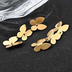 Butterfly 304 Stainless Steel Dangle Stud Earrings for Women&nbsp;EJEW-M102-01G