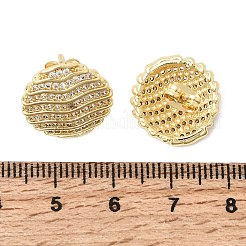 Brass Clear Cubic Zirconia Stud Earrings for Women&nbsp;EJEW-A162-06G