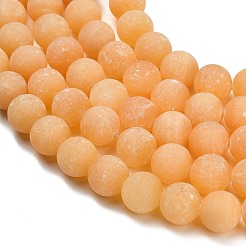 天然の黄色の方解石ビーズ連売り  スムーズなラウンド  艶消し  グレードA  きいろ  14mm  穴：1mm  約27個/連  14.88''（37.8センチメートル）&nbsp;GG-CBAA3AB-01-14mm
