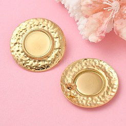 イオンプレーティング（IP）304ステンレススチール製スタッドピアス（女性用）  18KGP本金メッキ  35mm  トレイ：16mm&nbsp;EJEW-M089-11G