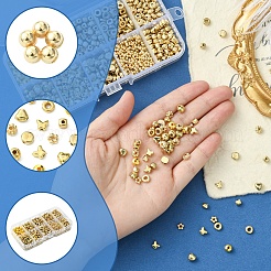 885 個 10 スタイル ccb プラスチックビーズ  混合図形  ゴールドカラー  4~6x4~6x2~5mm  穴：1~2.2mm&nbsp;CCB-FS0001-13