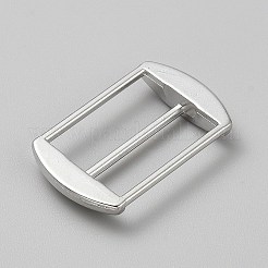 合金製トライグライドアジャスターバックル  アジャスタースライドバックル  長方形  プラチナ  29x18x4.5mm  穴：20x6.5mm&nbsp;LS-FIND-WH0139-378P