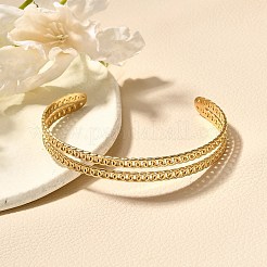 女性用 304 ステンレススチール オープンカフバングル  オーバル  内径：2-5/8x2インチ（6.55x5.05cm）&nbsp;BJEW-Z083-02G-08