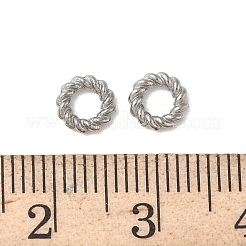 304ステンレス鋼ツイストリングリンキングリング  変色しない  ステンレス鋼色  6x1.5mm  内径：3mm&nbsp;STAS-L300-005A-P