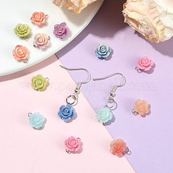 14個 7色合成珊瑚ペンダント  花のチャーム  真鍮パーツ  ミックスカラー  11mm  穴：2mm  2個/カラー&nbsp;PALLOY-FS00082