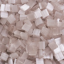 MIYUKIティラビーズ  日本製シードビーズ  2穴  （tl2553)シルク淡いライトライラック  5x5x1.9mm  穴：0.8mm  約118PCS /ボトル  10 G /ボトル&nbsp;SEED-JP0008-TL2553
