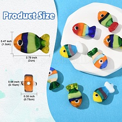 10Pcs 5 Colors Handmade Lampwork Beads&nbsp;LAMP-YW0001-62
