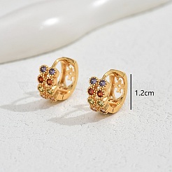 Brass Flat Round Hoop Earrings&nbsp;PT3786