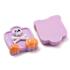ハロウィーン不透明樹脂デコデンカボション  プラム  棺  24x21x8mm&nbsp;CRES-H002-02B