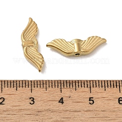 イオンプレーティング（IP）304ステンレスビーズ  翼  ゴールドカラー  6x21.5x3mm  穴：1.5mm&nbsp;STAS-K285-35G