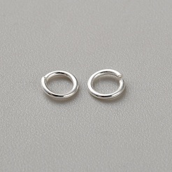 925スターリングシルバーオープンタイプ丸カン  丸く切ったのこぎり  銀  4x0.6mm  22ゲージ  内径：2.5mm&nbsp;KK-WH0008-63B-S
