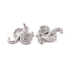 Rack Plating Brass Micro Pave Cubic Zirconia Pendants&nbsp;KK-C008-33P