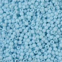 不透明なアクリルビーズ  ラウンド  ライトスカイブルー  3x2.5mm  穴：1.2mm  約48000個/500g&nbsp;SACR-A007-01B-19