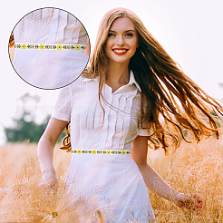 Polyester Jacquard Flower Ribbon&nbsp;OCOR-WH0085-48