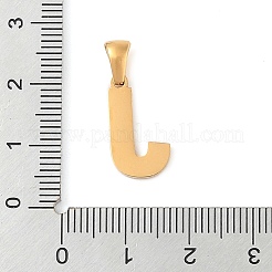 PVD真空メッキ304ステンレスペンダント  ゴールドカラー  レターチャーム  文字J  17x9.5x1.5mm  穴：5x3mm&nbsp;STAS-Z072-01G-J
