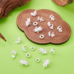 20Pcs 4 Styles Alloy Bead Caps & Pendant Cabochons Settings&nbsp;FIND-TA0010-07