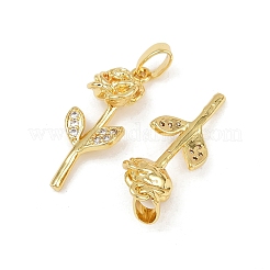 Brass Micro Pave Cubic Zirconia Pendants&nbsp;KK-F908-22G