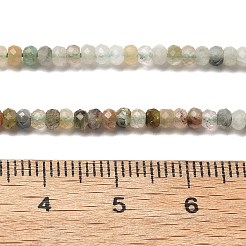 天然石グリーンルチルクォーツビーズ連売り  多面カット  ロンデル  3x2mm  穴：0.5mm  約190個/連  14.96''（38センチメートル）&nbsp;G-RM241221-O3