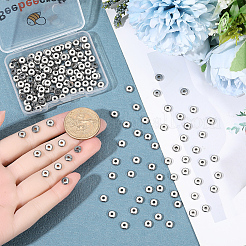 304ステンレススチールビーズ  フラットラウンド  ステンレス鋼色  6x2mm  穴：1.6mm  200pc&nbsp;STAS-BBC0009-89A