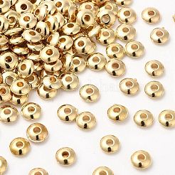 Ccbプラスチックスペーサービーズ  そろばん  ゴールドカラー  5x2mm  穴：1.4mm&nbsp;CCB-YW0001-15