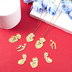 8Pcs 4 Style Rack Plating 304 Stainless Steel Pendants&nbsp;FIND-BBC0001-38