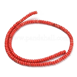 合成インペリアルジャスパービーズ連売り  ロンデル  染め  レッド  4x2mm  穴：0.9mm  約160~162個/連  14.96~15.16インチ（38~38.5cm）&nbsp;G-Z110-B04-2x4mm-05