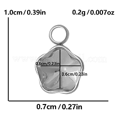 304ステンレススチールペンダントカボションセッティング  ファンシーストーン  ステンレス鋼色  花  トレイ：6x6mm  10x7mm&nbsp;PW-WG002AB-06