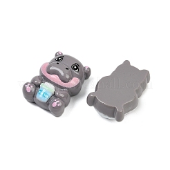 かわいい不透明樹脂カボション  カバ  ミックスカラー  24.5~26x17.5~21x11.5~12mm&nbsp;CRES-C016-04