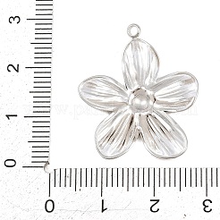 夏をテーマにした304ステンレススチールペンダント  花のチャーム  ステンレス鋼色  27x23.5x2.5mm  穴：1.6mm&nbsp;LS-STAS-K322-04A-P
