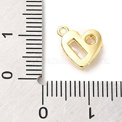真鍮製マイクロパヴェキュービックジルコニアペンダント  ハート  ゴールドカラー  10x10x3.5mm  穴：1.2mm&nbsp;LS-ZIRC-P113-05G