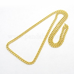 Men's 304 Stainless Steel Curb Chain Necklaces&nbsp;STAS-O037-57G