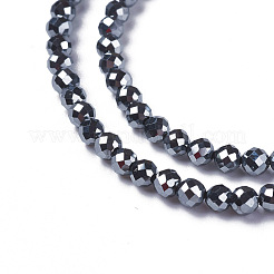 テラヘルツストーンビーズ連売り  多面カット  ラウンド  3.5~4x4mm  穴：0.4mm  約98~105個/連  15インチ&nbsp;G-F596-37-4mm