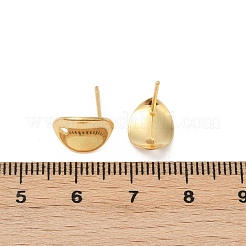 304ステンレススチールスタッドピアス金具  ティアドロップ  18KGP本金メッキ  11x8.5mm  穴：1.2mm  ピン：0.7x10.5mm&nbsp;STAS-Z127-01G