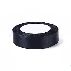 DIYの衣服hairbowアクセサリのサテンリボン  ブラック  幅約1インチ（25mm）  25ヤード/ロール（22.86メートル/ロール）&nbsp;X-RC25mmY039