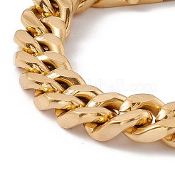 Ion Plating(IP) 304 Stainless Steel Curb Chains Bracelet for Women&nbsp;BJEW-E107-03G-01