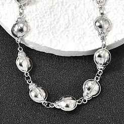 304ステンレススチール製てんとう虫リンクチェーンネックレス（女性・男性用）  ステンレス鋼色  15.71インチ（39.9cm）&nbsp;NJEW-K249-21A-P
