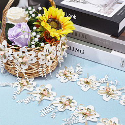 1ヤードの刺繍花ポリエステルレーストリム  葉の房のトリミング  縫製装飾工芸品  リネン  4インチ（100mm）&nbsp;OCOR-GF0002-55
