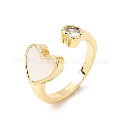 Brass Micro Pave Cubic Zirconia Open Cuff Rings&nbsp;CU-CBA4898-08G-02