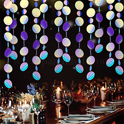 Irridescent PVC Glitter Circle Dots Garland&nbsp;LS-HJEW-WH0036-37