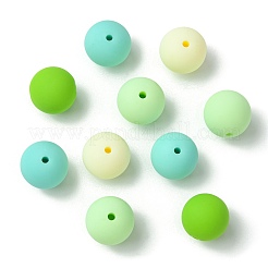 ラバー加工オペークアクリルビーズ  ラウンド  芝生の緑  16mm  穴：2mm  約227個/490g&nbsp;LS-MACR-CJC0009-02C