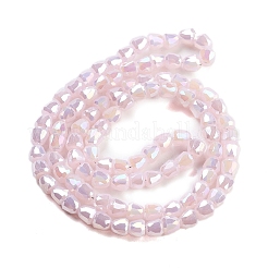 電気メッキガラスビーズセット  多面カット  鐘  ミスティローズ  4x3.5~4mm  穴：1mm  約98個/連  13.70''（34.8センチメートル）&nbsp;EGLA-D030-J4mm-B03