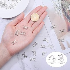合金のチベット風チャーム  ハートへのハート  アンティークシルバー  18x15x2mm  穴：1.5mm  100個/箱&nbsp;TIBEP-PH0004-86